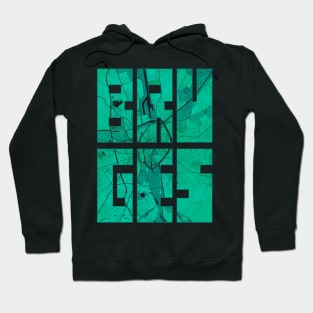 Bruges, Belgium City Map Typography - Watercolor Hoodie